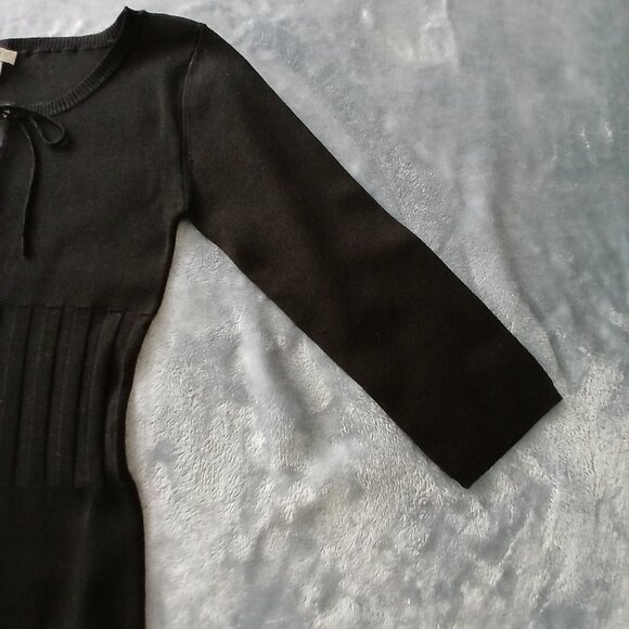 Black Cache Silk Knit with Leather Detail - Picture 6 of 7